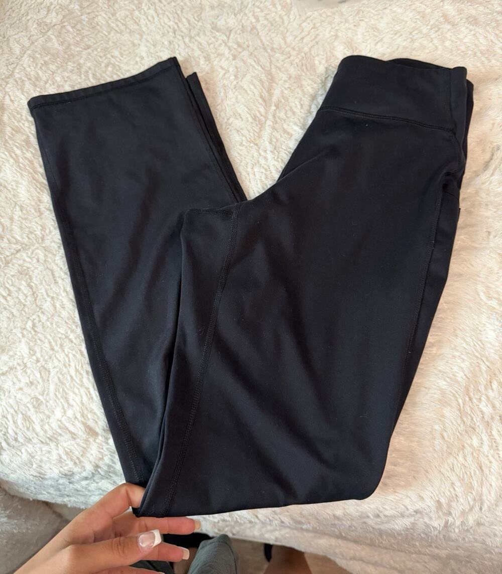 All in Motion Women’s High Rise Ankle Leggings Black Solid Stretch Size XS